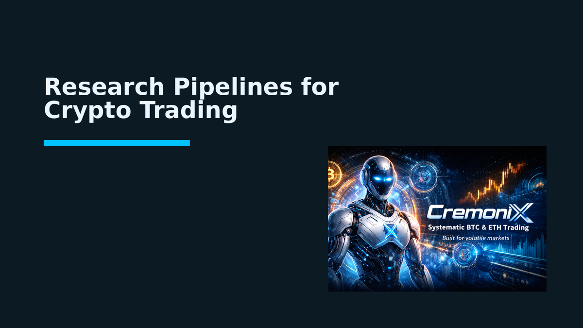 Research Pipelines for Crypto Trading